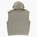 Bape Studded Garment Dye Logo Sleeveless Pullover Hoodie Olivedrab