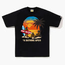 Bape Sunset Beach Ape Head Tee Black