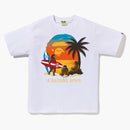 Bape Sunset Beach Ape Head Tee White