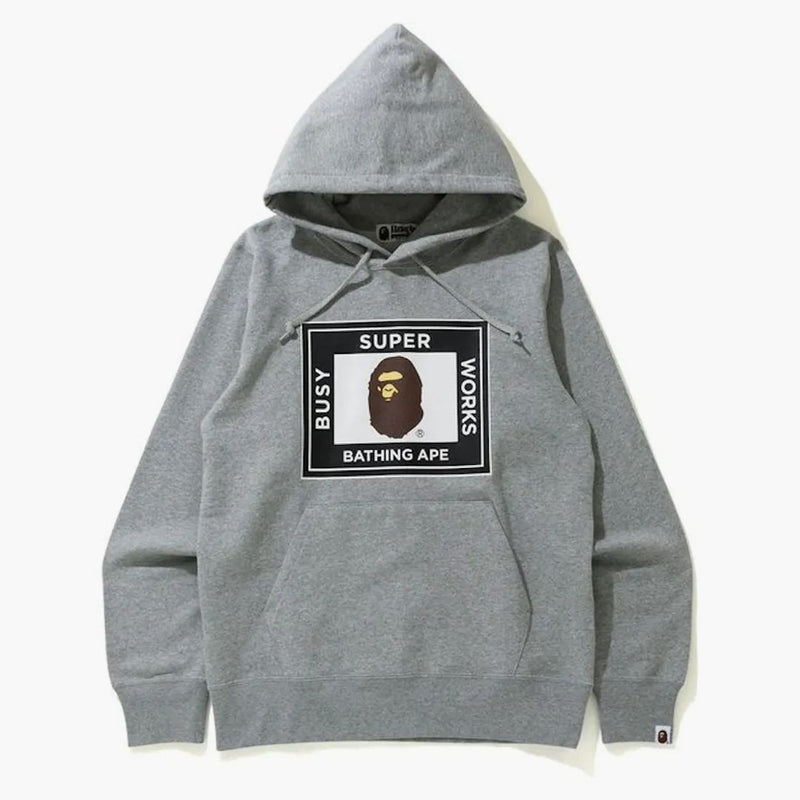 Bape Super Busy Works Pullover Hoodie Gray