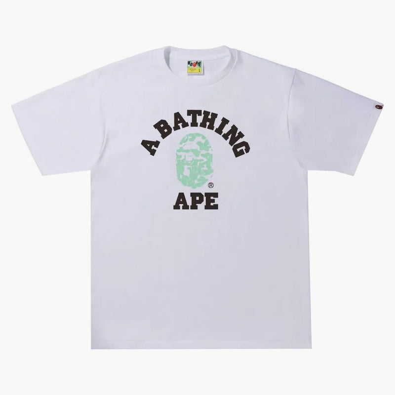 Bape text code Camo College Tee White