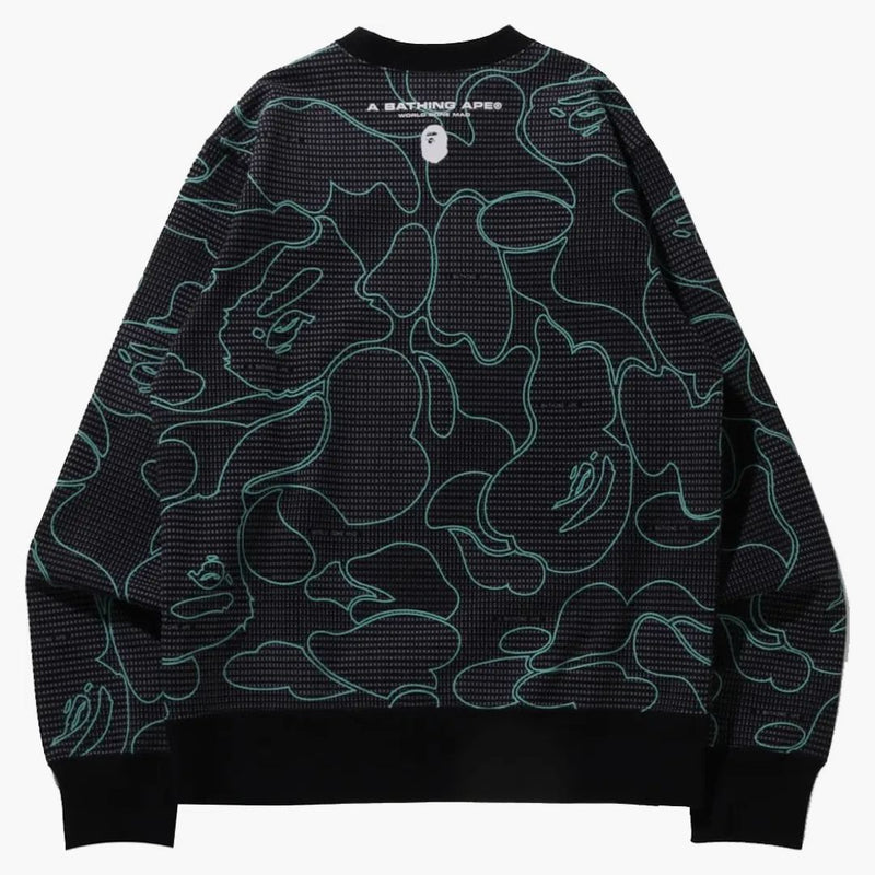 BAPE CODICE TESTO CAMO CREWNECK BLACK