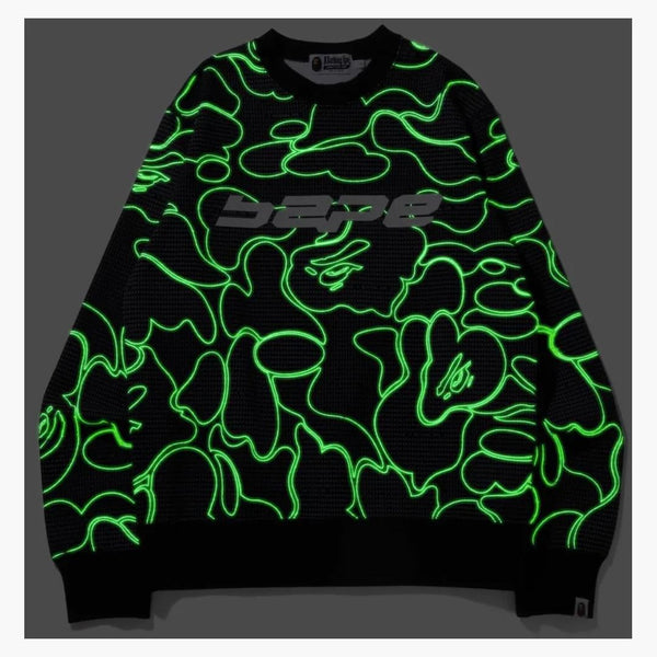 BAPE CODICE TESTO CAMO CREWNECK BLACK