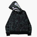 Bape text code Camo Shark Full Zip Hoodie Black