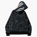 Bape text code Camo Shark Full Zip Hoodie Black