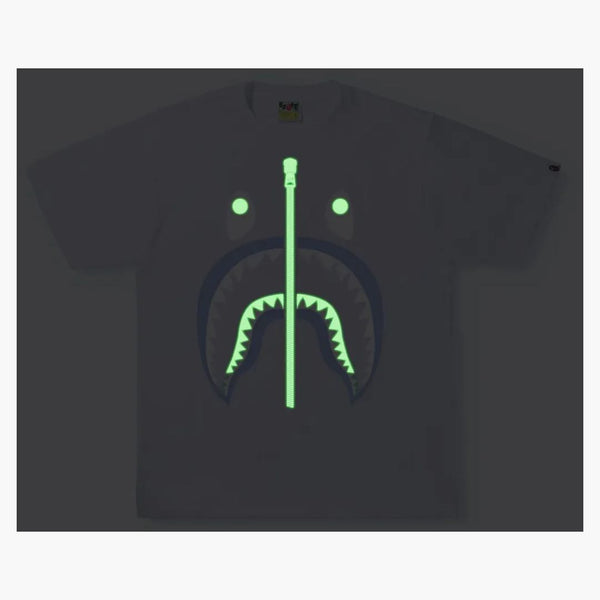 Bape text code Camo Shark Tee White