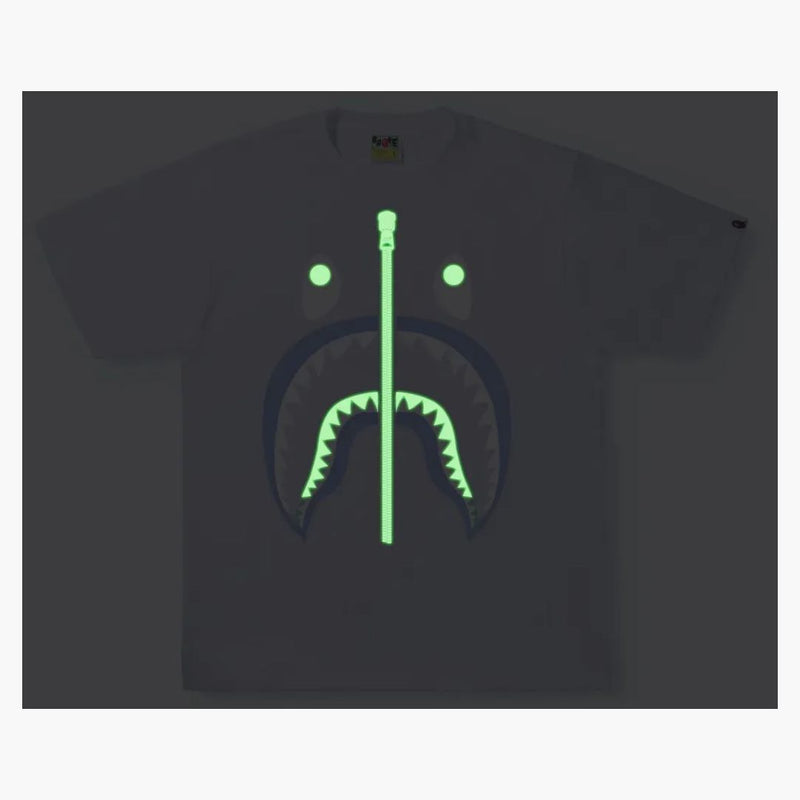 Bape text code Camo Shark Tee White