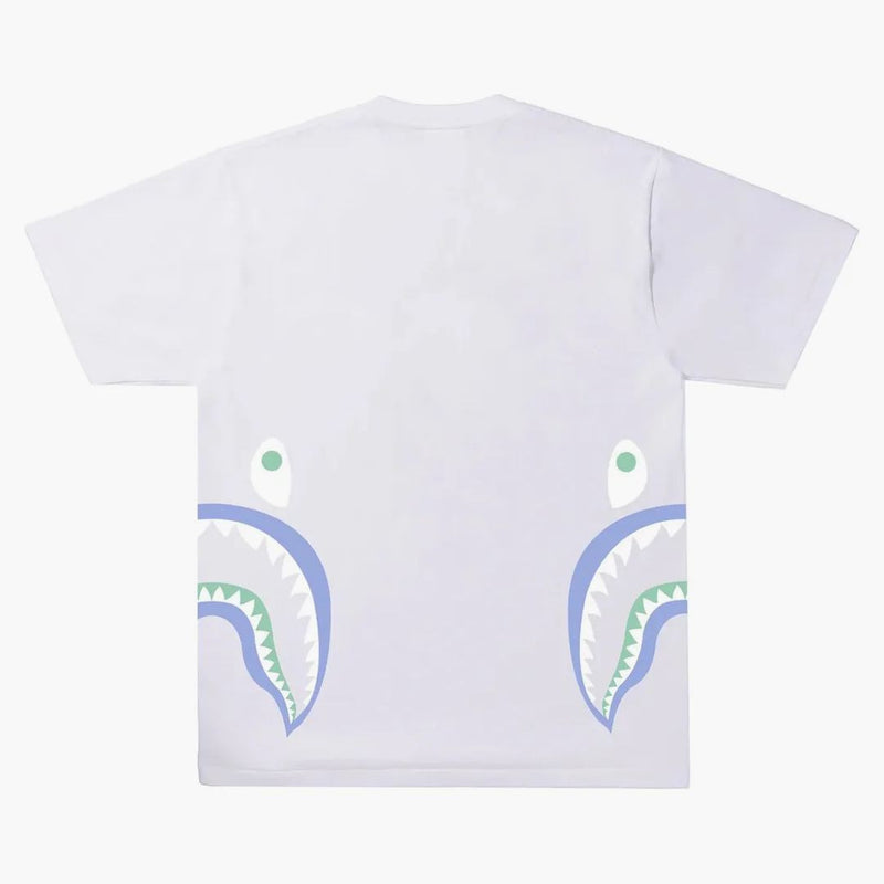 Bape text code Camo Side Shark Tee White