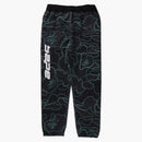 Bape text code camo sweatpants black