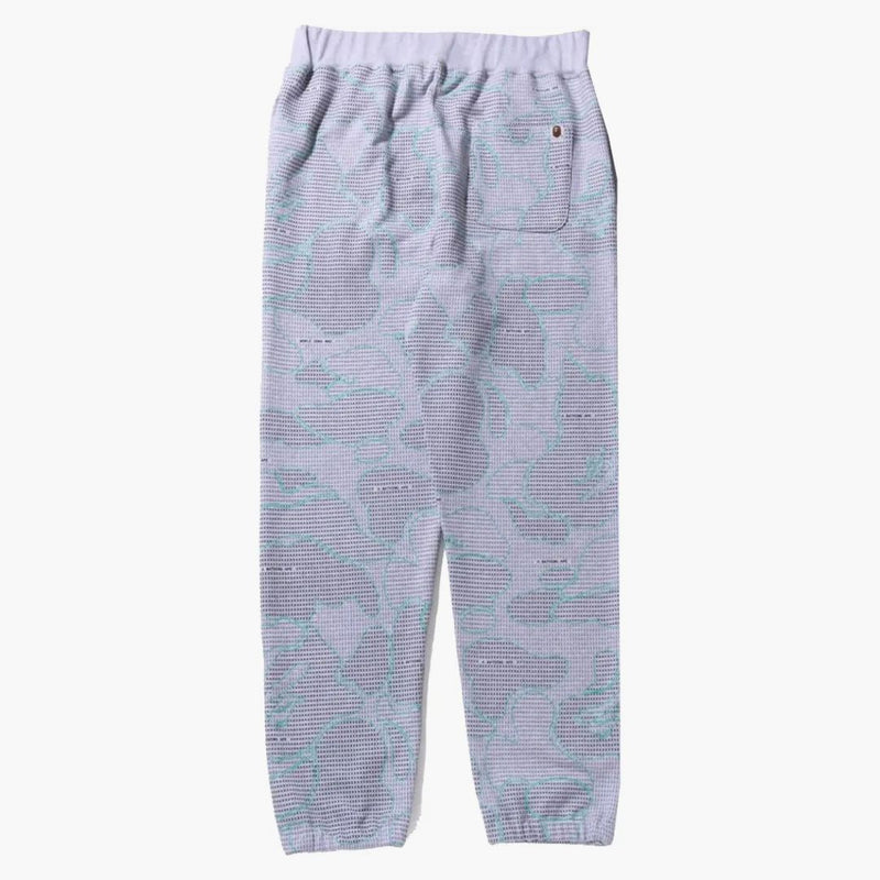 Bape text code camo sweatpants gray