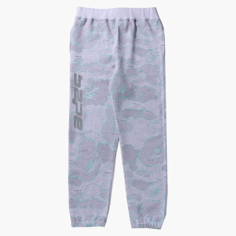 Bape text code camo sweatpants gray