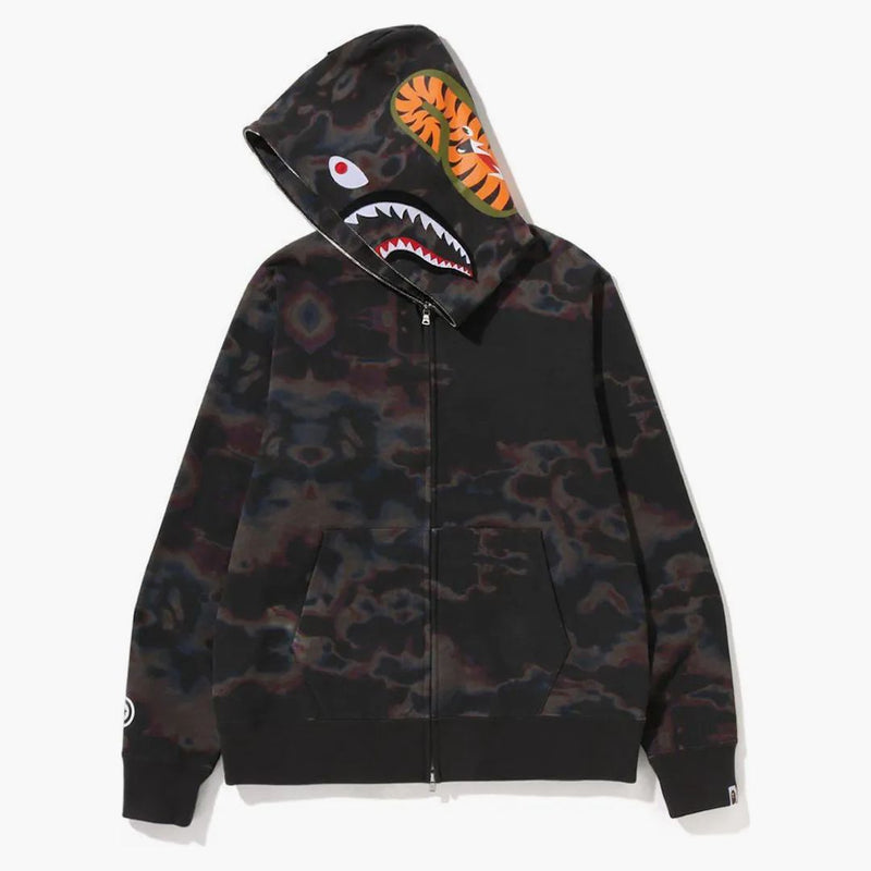 Bape Thermography Shark Full Zip Hoodie Black