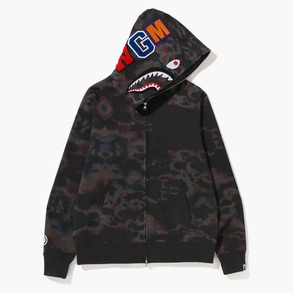 Bape Thermography Shark Full Zip Hoodie Black