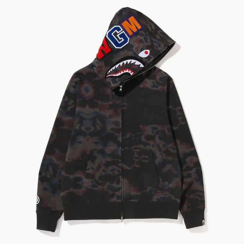 Bape Thermography Shark Full Zip Hoodie Black