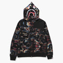 Bape Thermography Shark Full Zip Soodie Negro