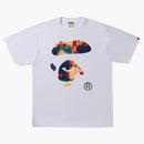 BAPE TIE DYE DYE APE FACE TEE WHITE/Navy