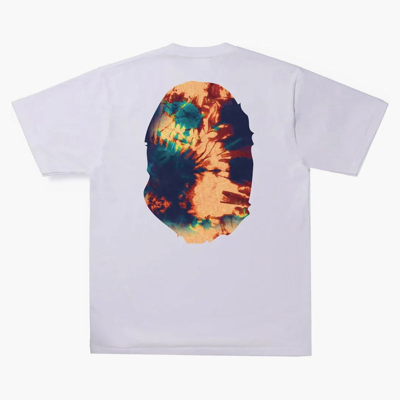 Bape Tie Dye Big Ape Head Tee White/navy