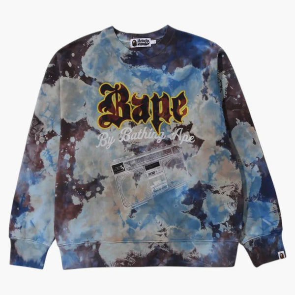 BAPE TIE DYE DYE BOOMBOX CREWNECK Multicolor