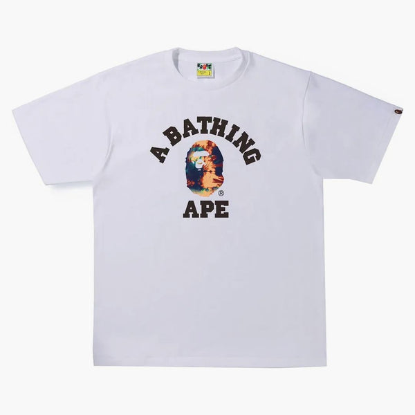 Bape Tie Dye College Tee White/Navy