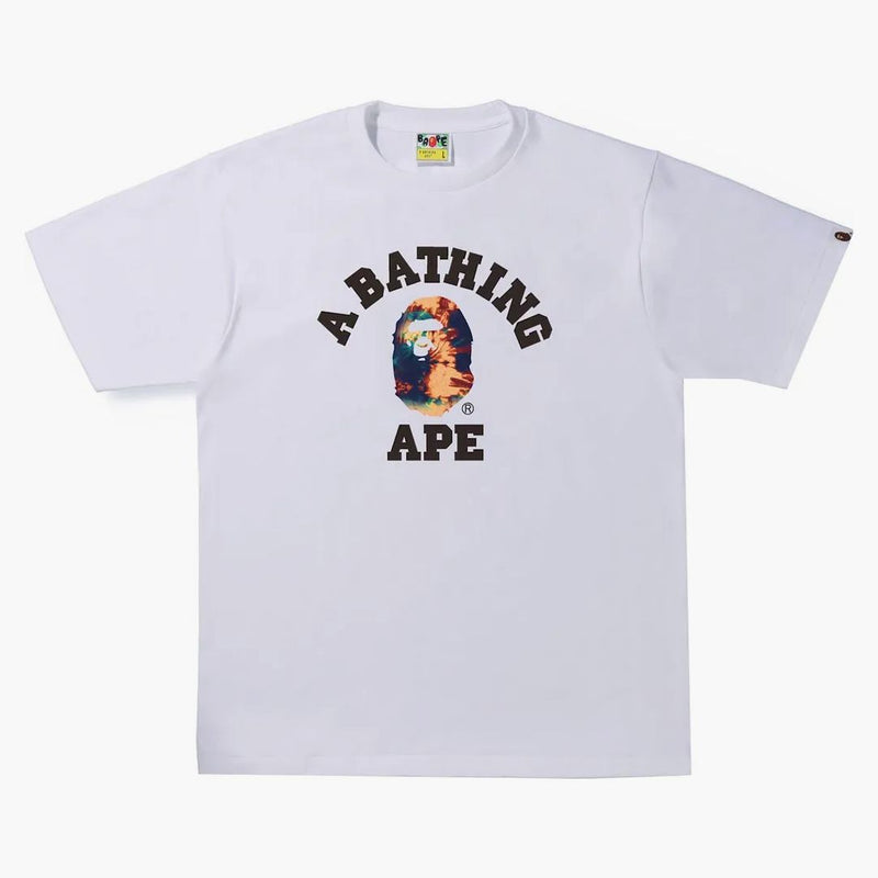 Bape Tie Dye College Tee White/Navy
