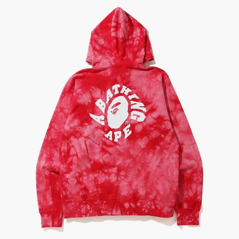 Bape Tie Dye Wide Full Zip Hoodie Red