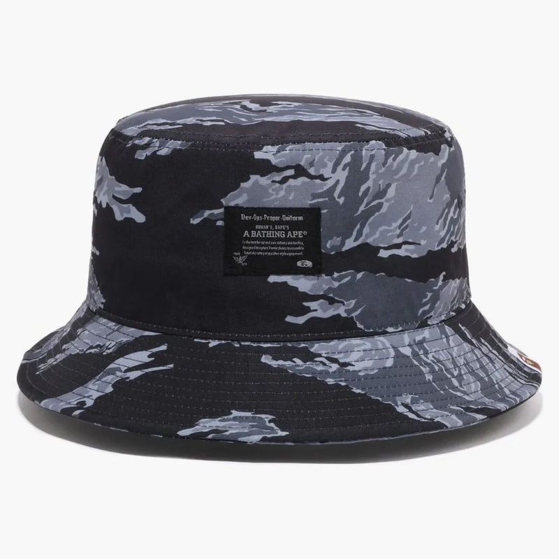 Bape Tiger Camo Bucket Hat Black