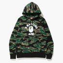 Bape Tiger Camo College Pullover Hoodie Green