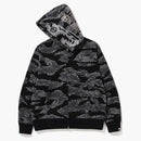 Bape Tiger Camo Tiger Relaxed Fit Full Zip Hoodie (FW22) Black