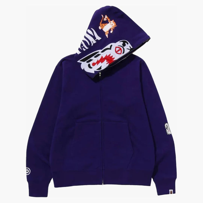 Bape Tiger Full Zip Hoodie (fw23) Purple