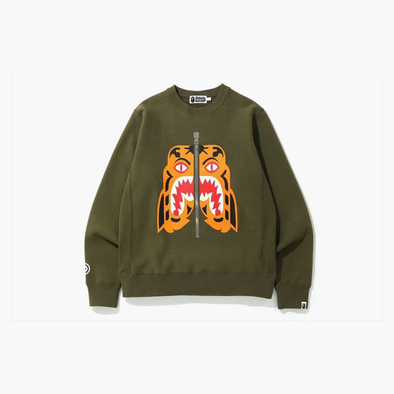 Bape Tiger Heavy Weight Crewneck (fw19) Olive