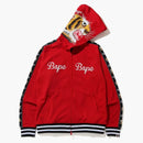 Bape Tiger Jersey Full Zip Hoodie Red