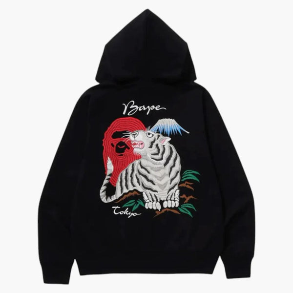 Bape Tiger Suvenir Zip Hoodie Black