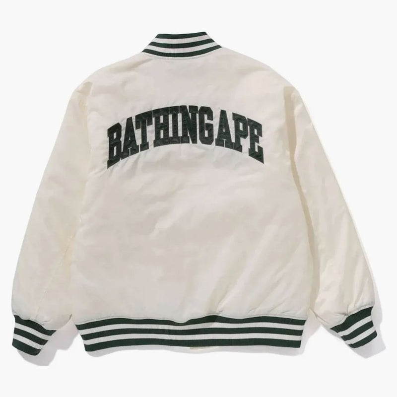 Bape tonale solido mimetico mimetico imbottito varsity avorio
