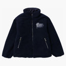 Bape Tonal Solid Camo Sherpa Reversible Jacket Navy