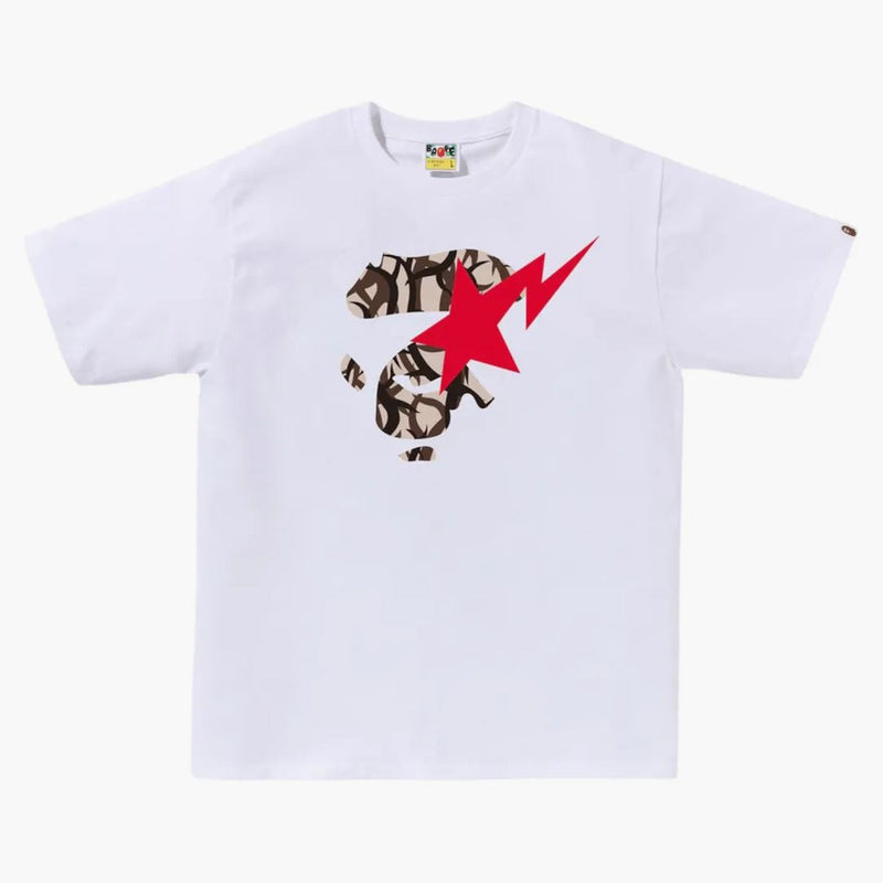 Bape Trial Camo Ape Face Sta Tee White/Beige
