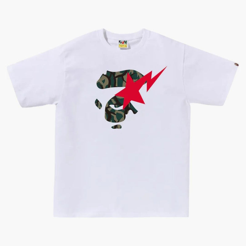 Bape Trial Camo Ape Face Sta Tee White/Green
