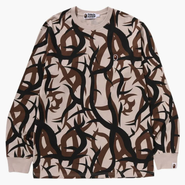BAPE TRIES CAMO ONE BOD L/S TEA BEIGE