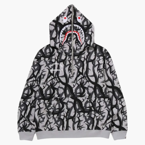 BAPE Trial Camo Two Face Half Zip Pullover Hoodie Multicolor