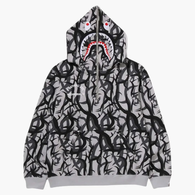 BAPE Trial Camo Two Face Half Zip Pullover Hoodie Multicolor