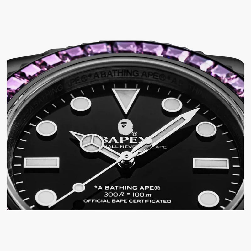 Bape Type 1 Bapex Crystal Stone Watch Pink