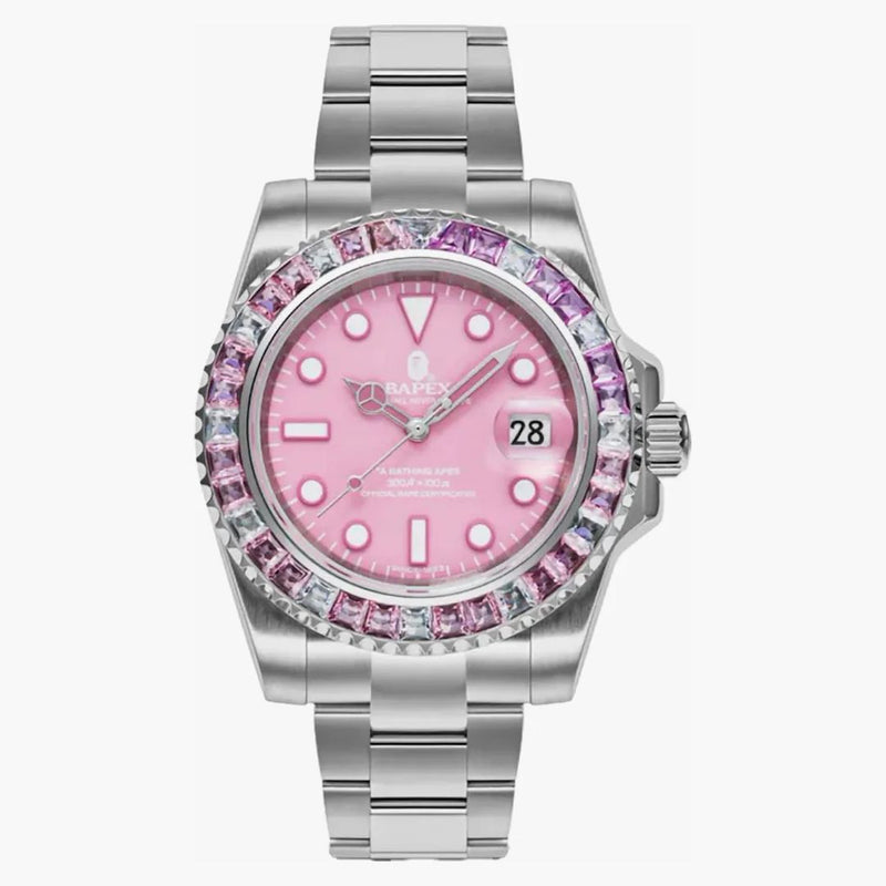 Bape Type 1 Crystal Stone Bapex Watch Pink