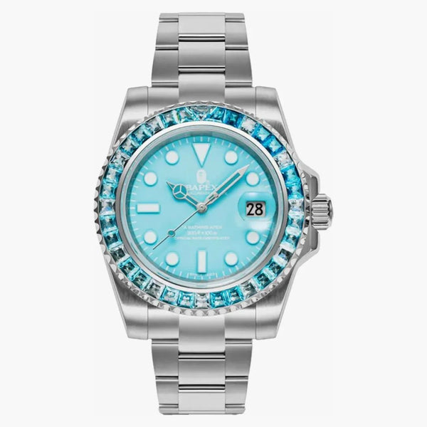 Bape Type 1 Crystal Stone Bapex Watch Sax