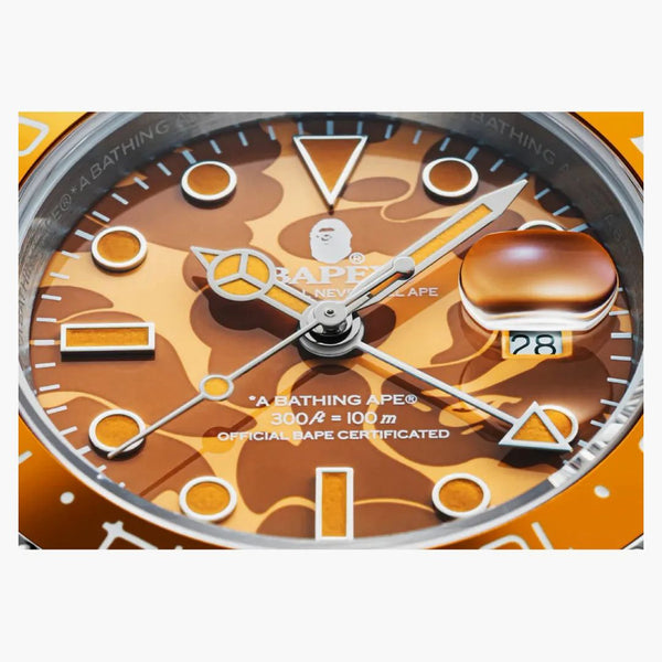 Bape Type 2 Bapex Color Camo Watch Orange