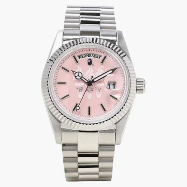 Bape Bapy Type Ii Bapex Watch Silver/pink