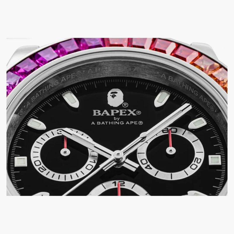 Bape Type 4 Bapex Crystal Stone Watch Silver