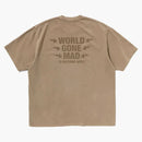 Bape wgm prenda teñida de ajuste relajado tee brown