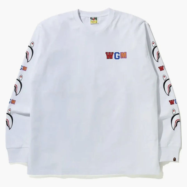 Bape wgm squark rilassato vestito l/s tee bianco