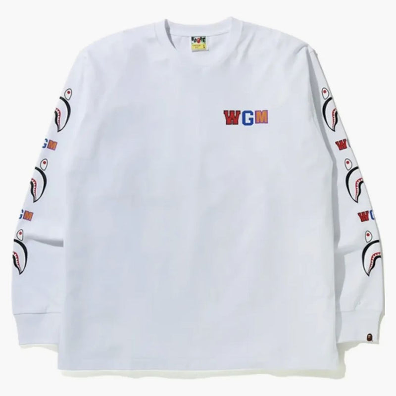 Bape wgm squark rilassato vestito l/s tee bianco