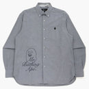 Bape Wide Logo Print Shirt Gray