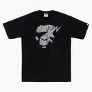 Bape Wild Leopard Pattern Ape Face Sta Tee Black